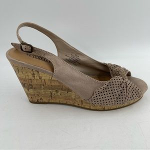 Anthro Seychelles Women’s Scorpio Tan Cork Wedge Slingback Sandal - Size 8.5 M